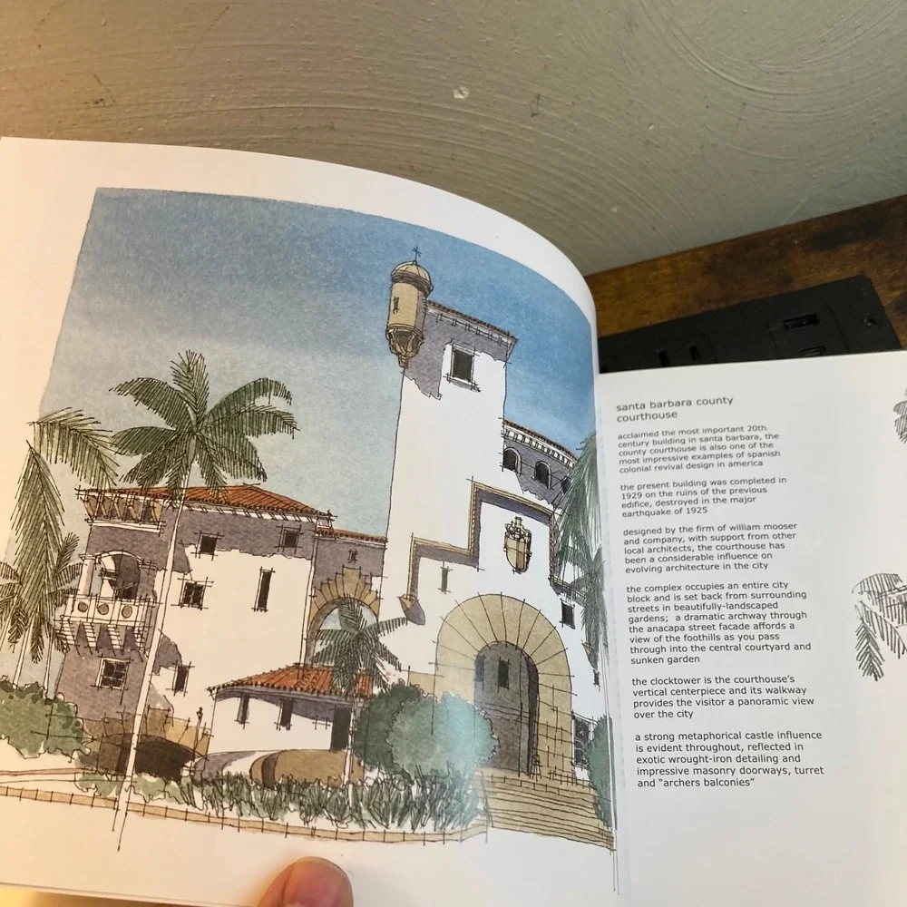 Santa Barbara Sketchbook Maurice Perry Watercolor Ink Art Book 2002 Hardcover